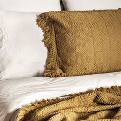 Coussin "Farmer" coton alvéolé - Butternut