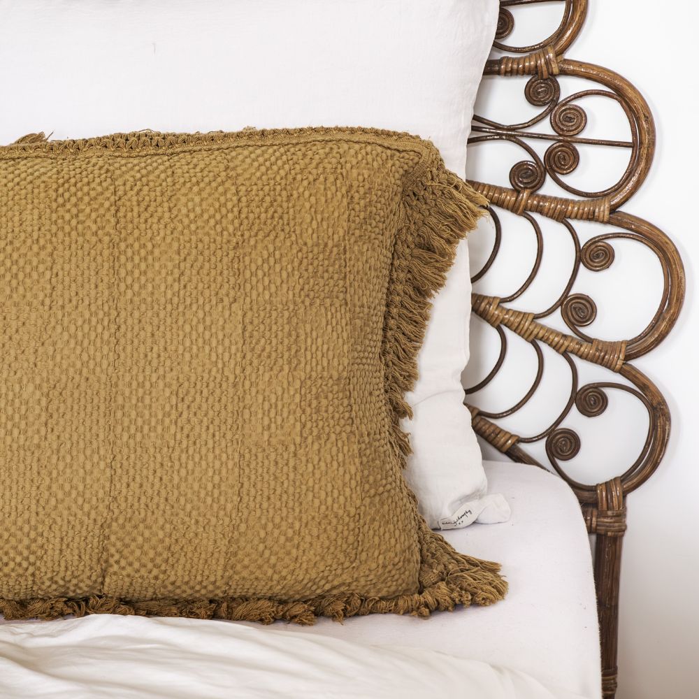 Coussin "Farmer" coton alvéolé - Butternut