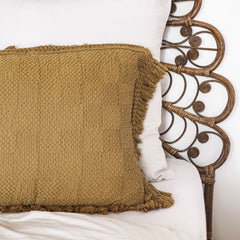 Coussin "Farmer" coton alvéolé - Butternut