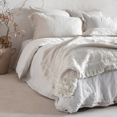 Coussin "Farmer" coton alvéolé - Plume