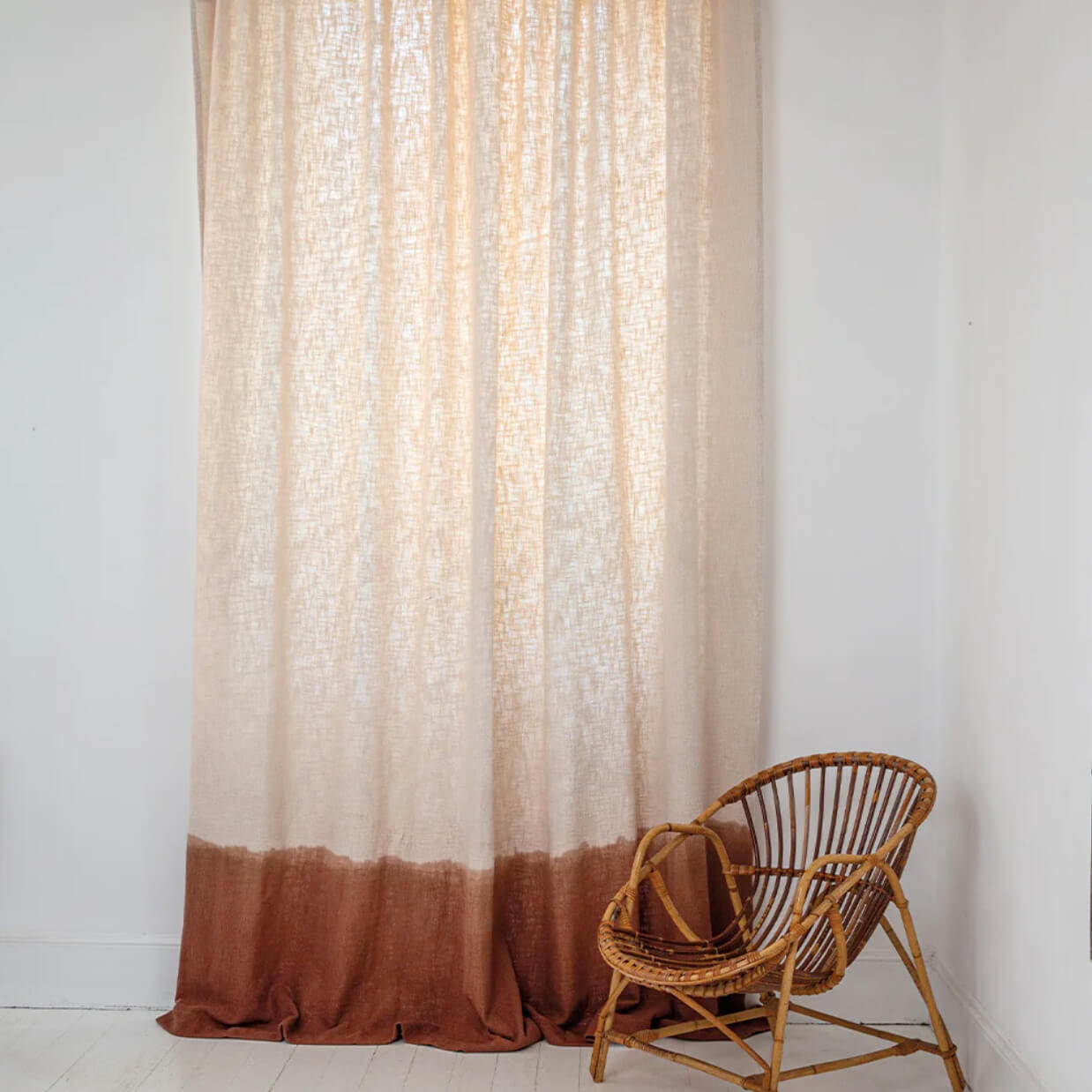 Rideau tie & dye "TamTam" - Biscuit