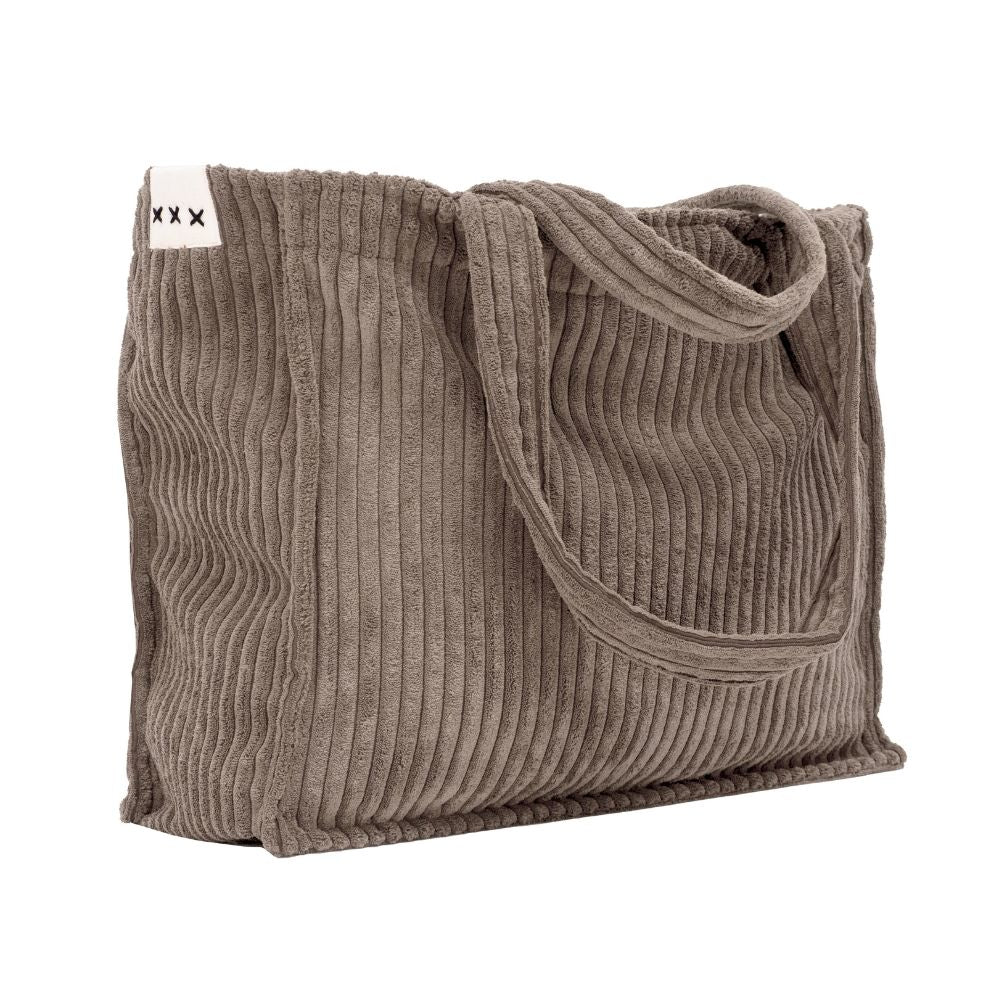 Cabas "Volt" velours - Moka