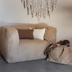 Grand cabas "Volt" velours - Ivory