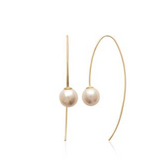 Demi-créoles Perles plaqué Or 80mm