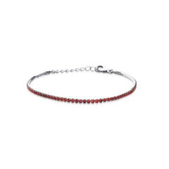 Bracelet Argent & Zircons rouges
