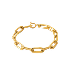 Bracelet chaîne acier doré