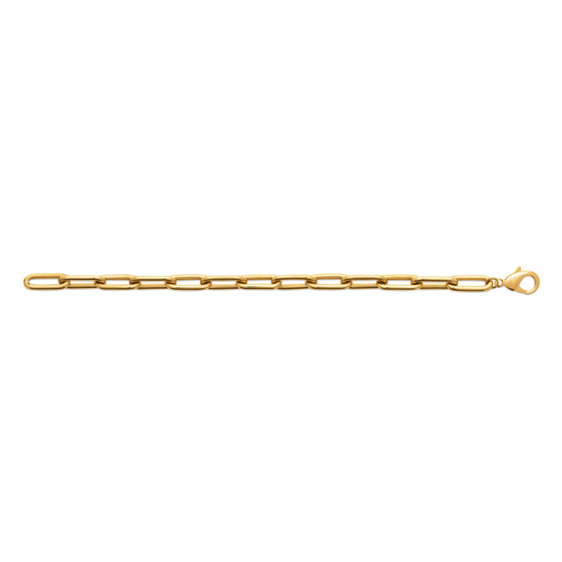 Bracelet chaîne acier doré