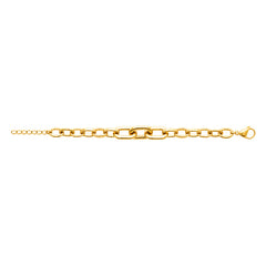 Bracelet chaîne maillons larges acier doré
