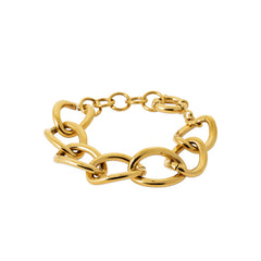 Bracelet chaîne maillons XL ronds acier doré