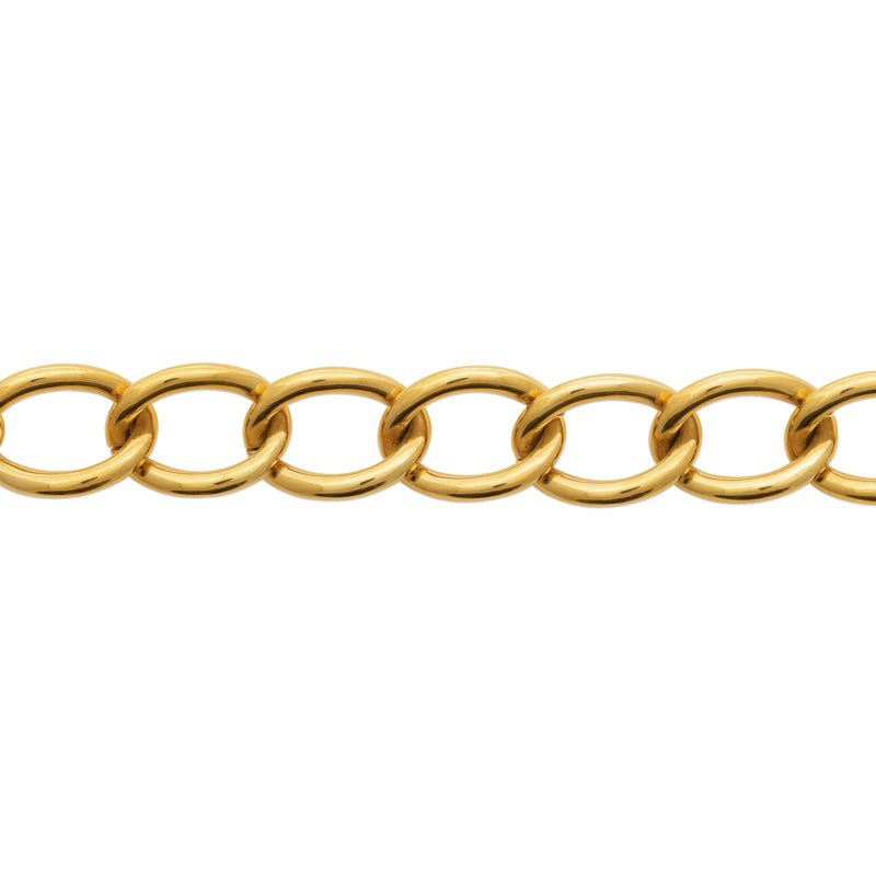 Bracelet chaîne maillons XL ronds acier doré