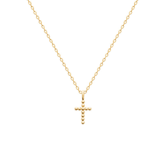 Collier-chaîne pendentif Croix - plaqué or