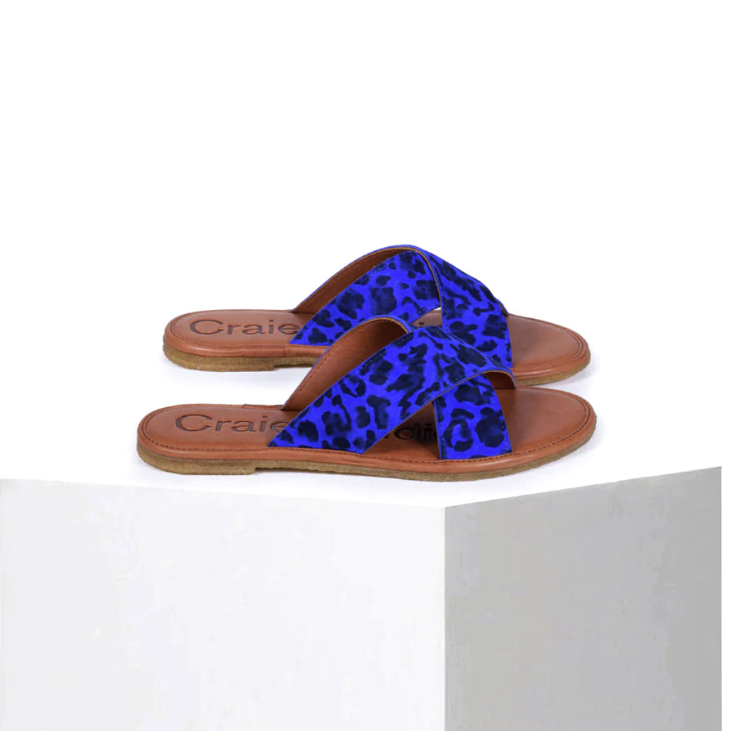 Sandales "Infinity" cuir - Léo blue