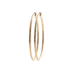 Créoles guillochées plaqué Or - 60mm