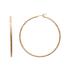 Créoles guillochées plaqué Or - 60mm