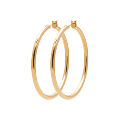 Créoles "tube" plaqué Or 50mm