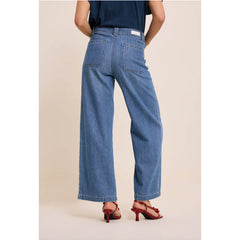 Jean large "Lucia crop large" - Medium blue