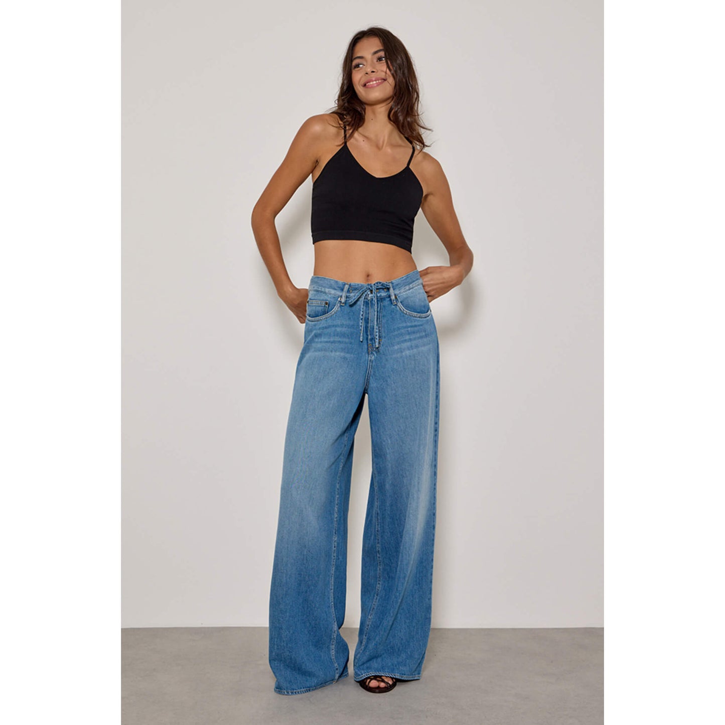 Jean wide "Leny" - Medium blue