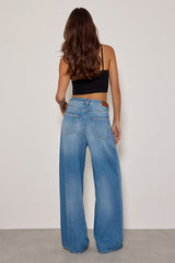 Jean wide "Leny" - Medium blue