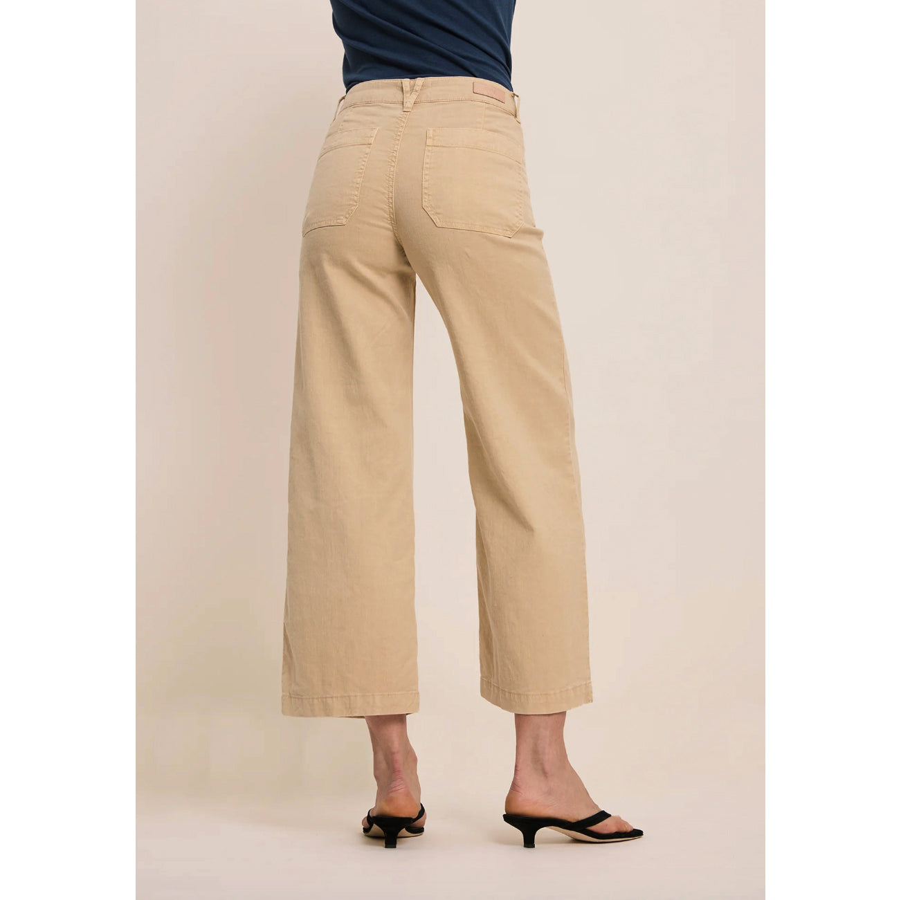 Pantalon large "Lucia crop large" - Oatmeal