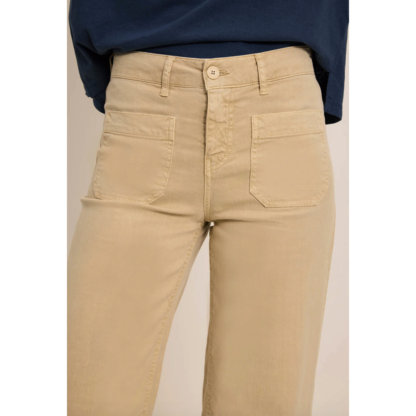 Pantalon large "Lucia crop large" - Oatmeal