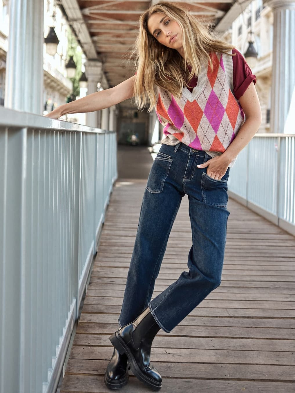 Jean worker "Lourdes" - Dark blue