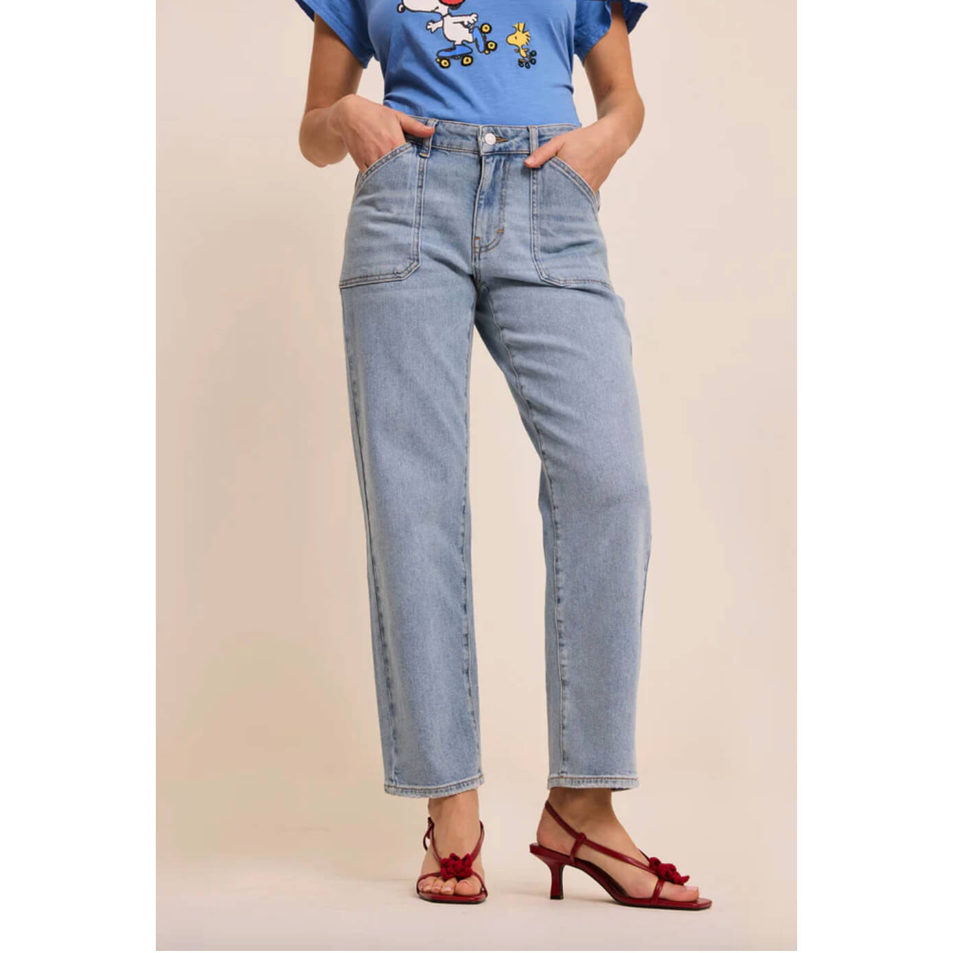 Jean worker "Lourdes" - Light blue