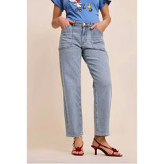 Jean worker "Lourdes" - Light blue