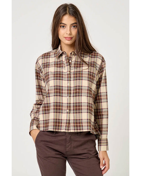 Chemise "Clarence" carreaux - Greige