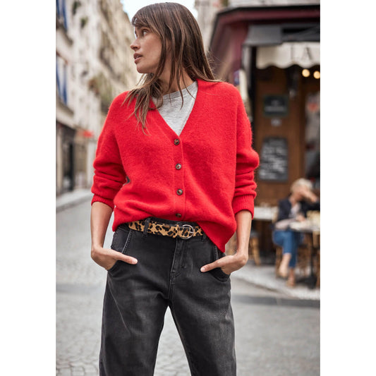 Gilet alpaga stretch "Cherry"