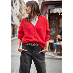 Gilet alpaga stretch "Cherry"
