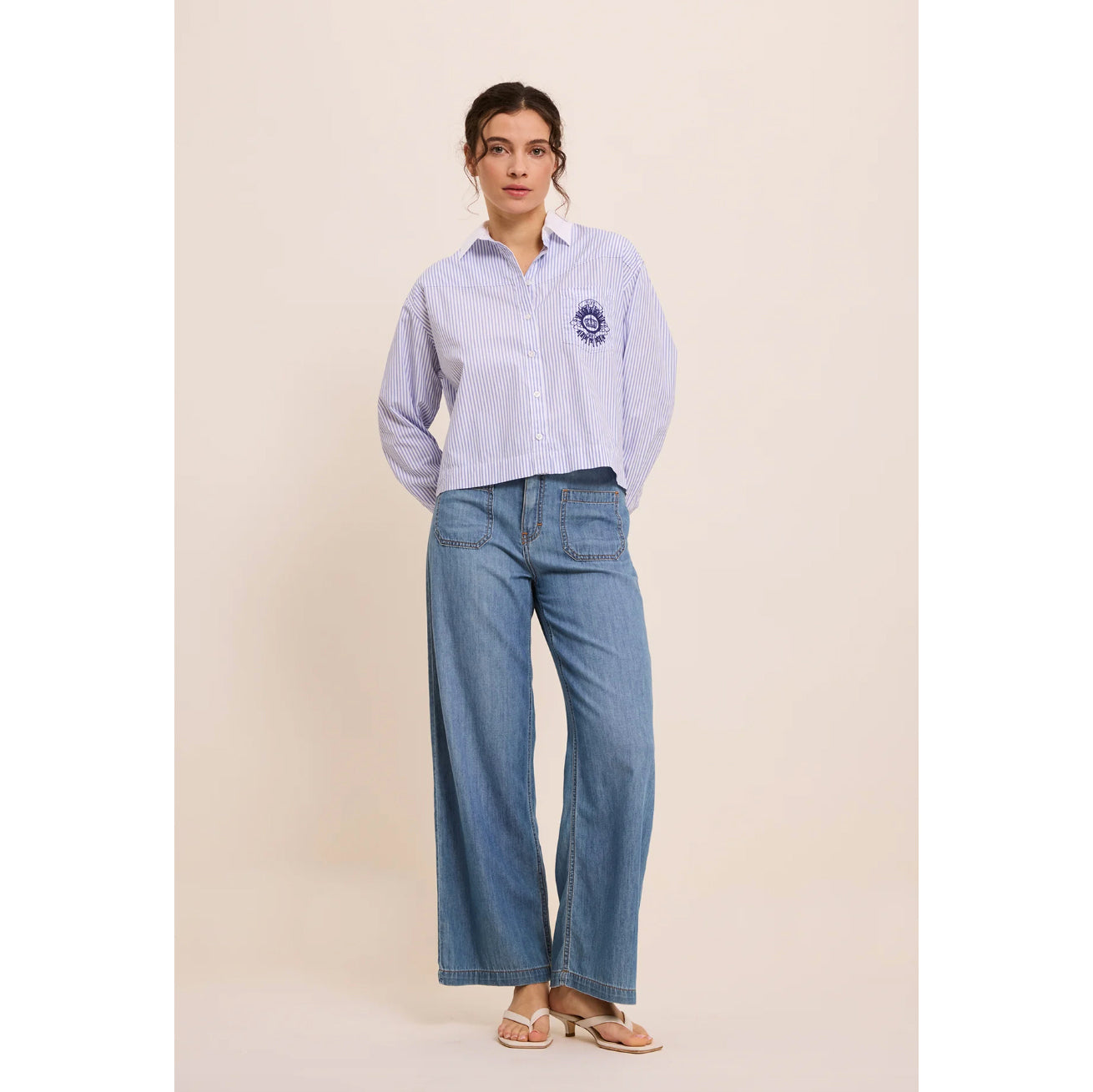 Jean large "Lucia Crop Light" - Medium blue