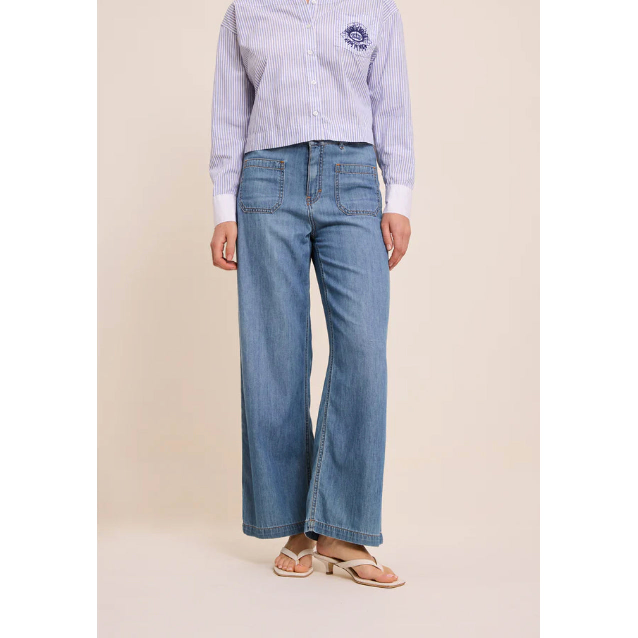 Jean large "Lucia Crop Light" - Medium blue