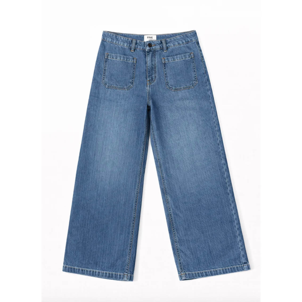 Jean large "Lucia crop large" - Medium blue
