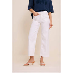 Pantalon large "Lucia crop large" - White