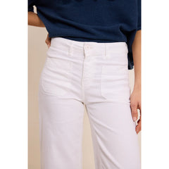 Pantalon large "Lucia crop large" - White