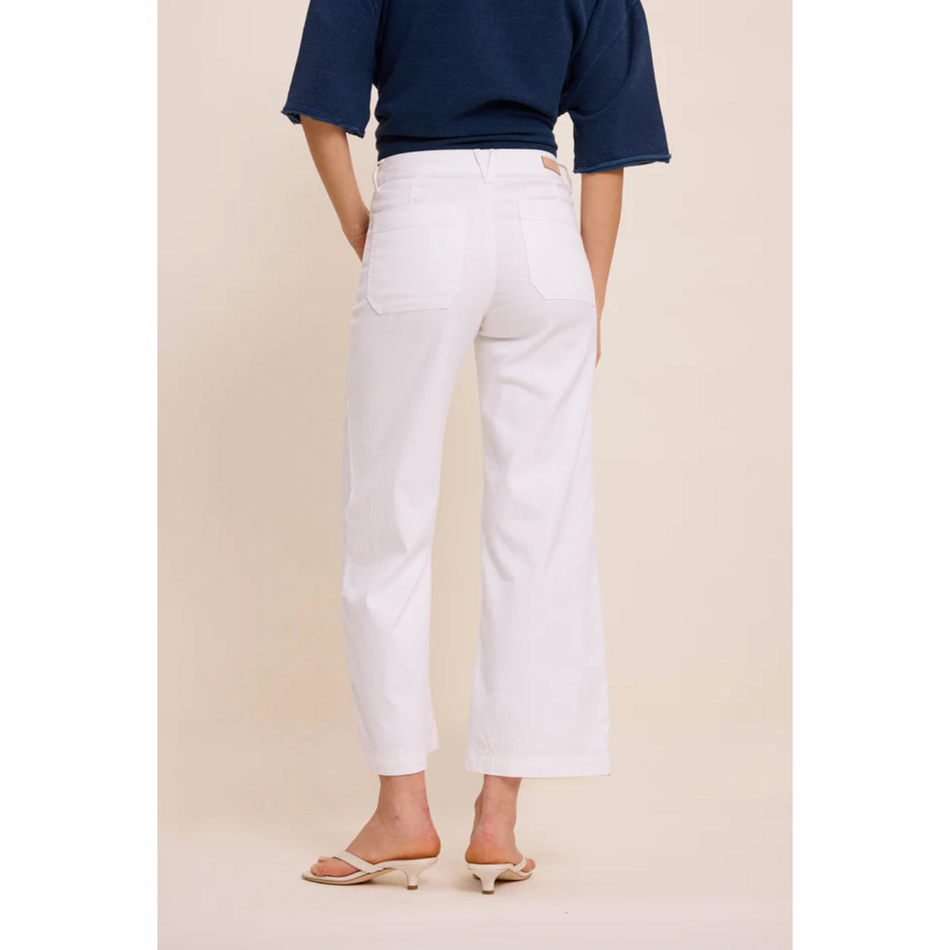 Pantalon large "Lucia crop large" - White