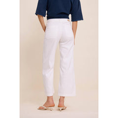Pantalon large "Lucia crop large" - White