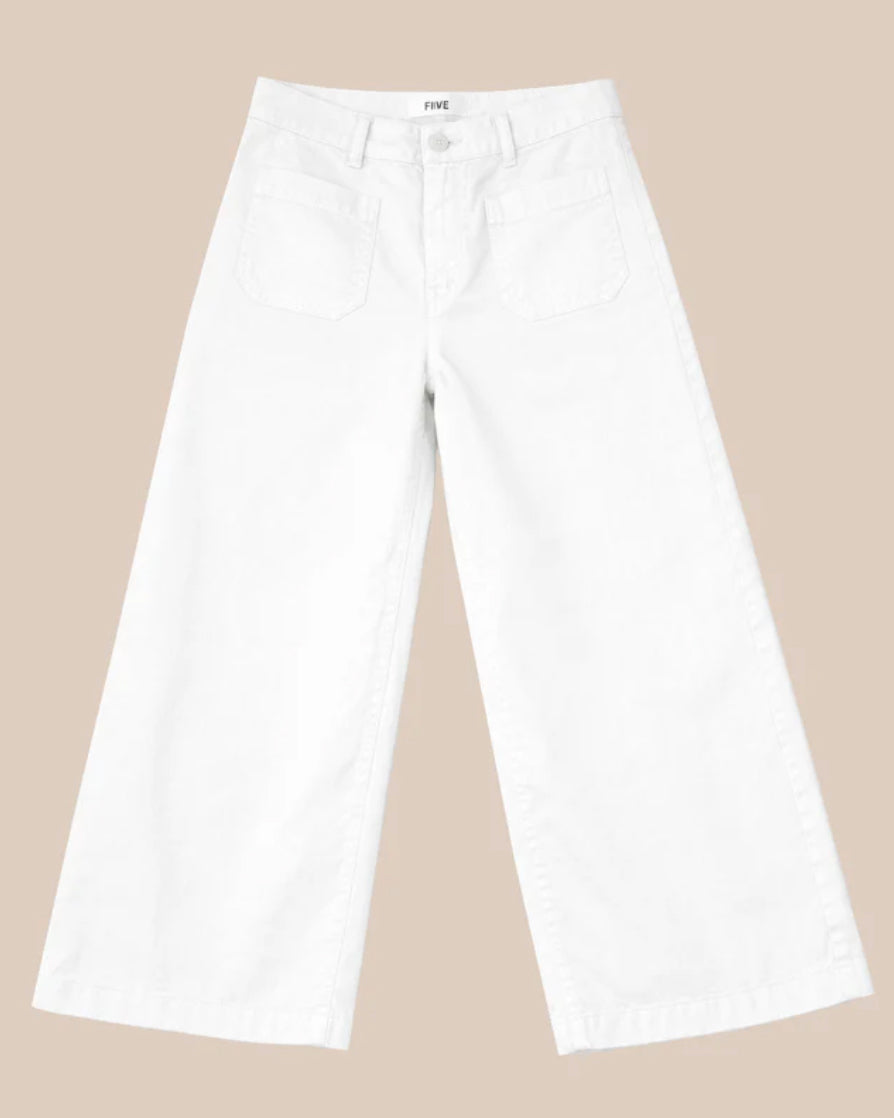 Pantalon large "Lucia crop large" - White