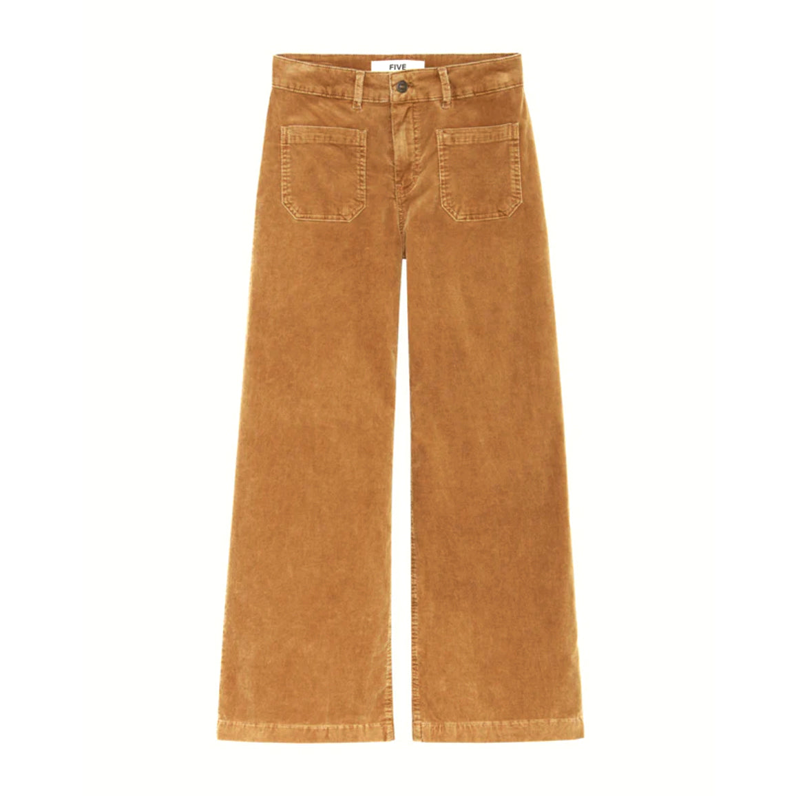 Pantalon large "Lucia" velours - Pecan