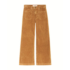 Pantalon large "Lucia" velours - Pecan
