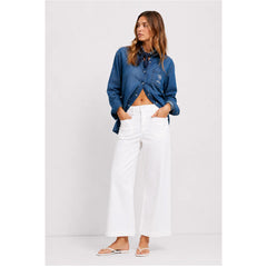 Pantalon "Lucia crop large" - White