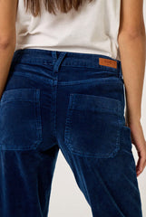 Pantalon worker "Lya" velours - Navy