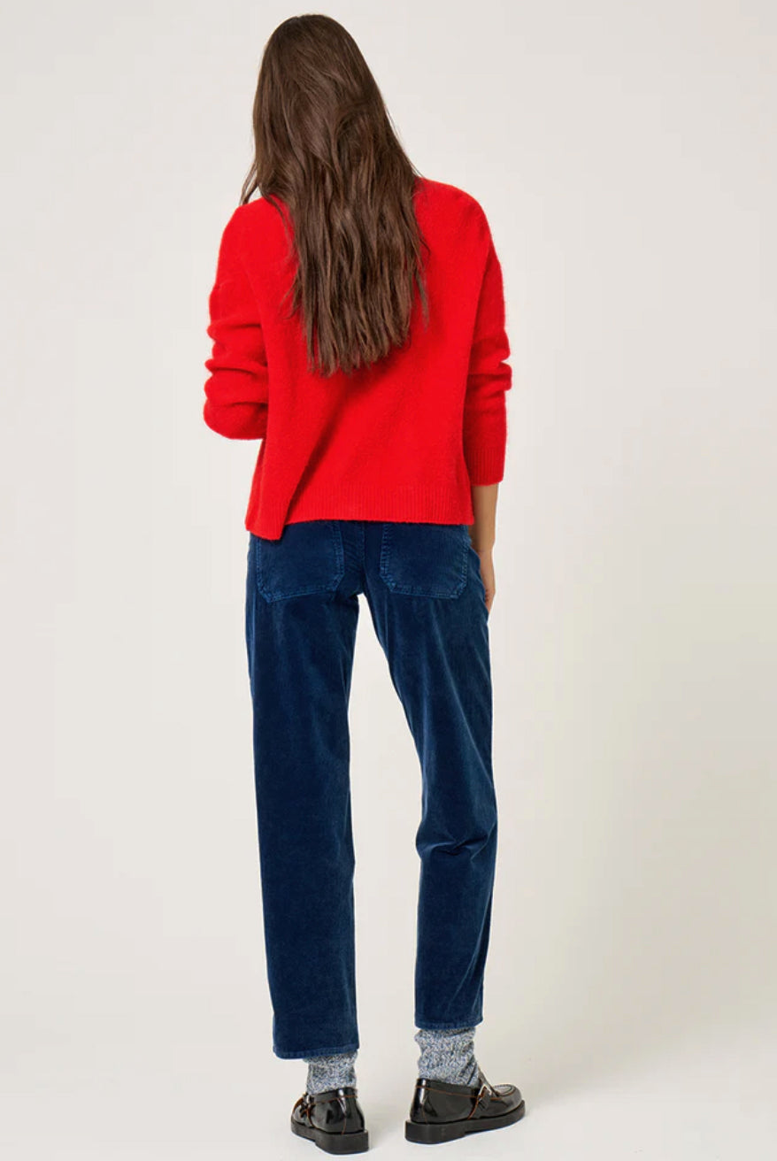 Pantalon worker "Lya" velours - Navy