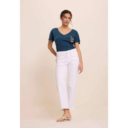 Pantalon worker "Lourdes" - White