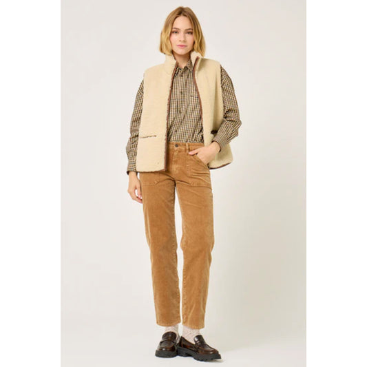 Pantalon worker velours "Lourdes" - Pecan