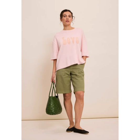 Sweat-shirt "Love" - Baby pink