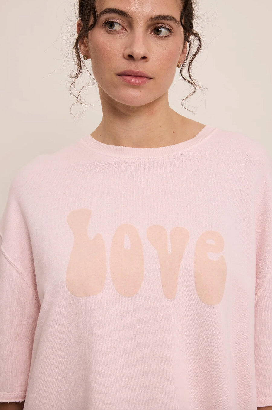 Sweat-shirt "Love" - Baby pink