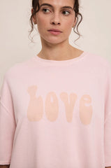 Sweat-shirt "Love" - Baby pink