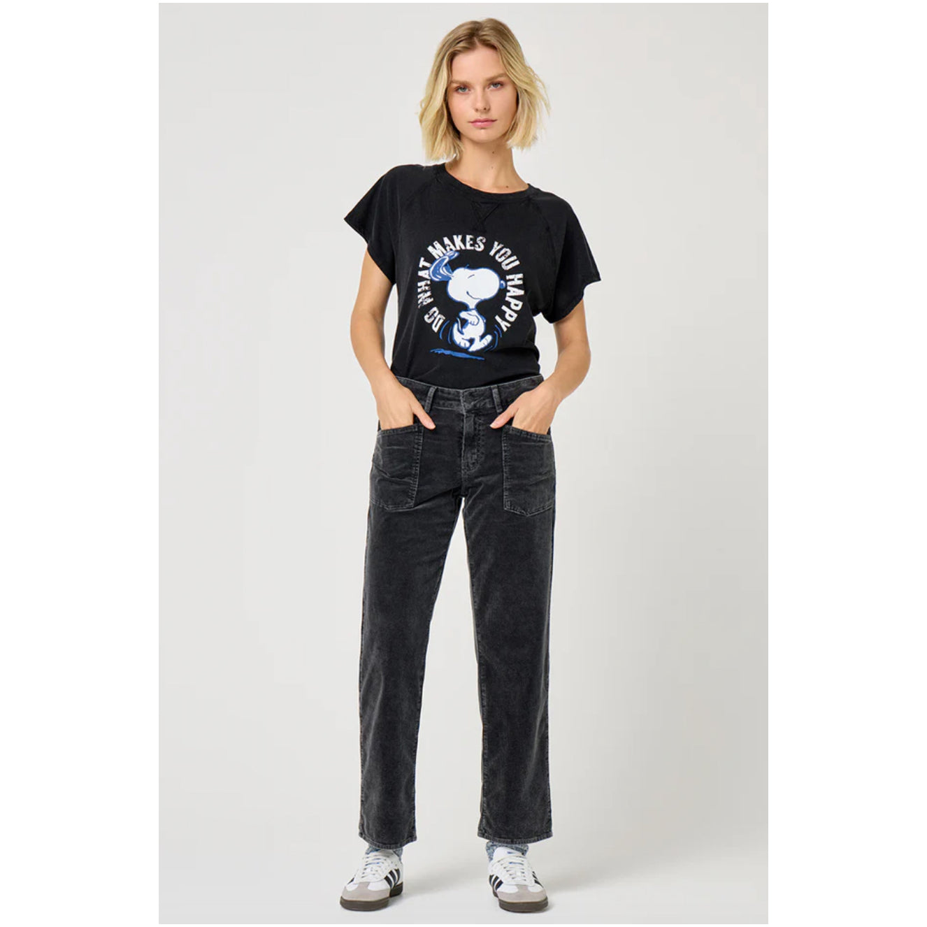Tee-shirt "Snoopy Happy" - Acid grey