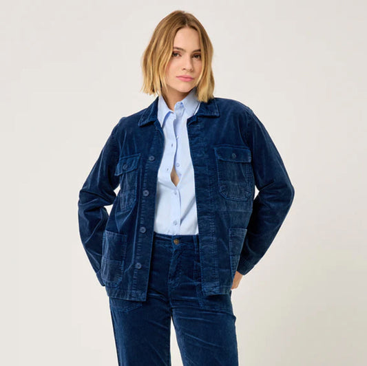 Veste worker velours "Vanissa" - Navy